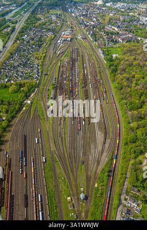 Vue aérienne, gare de fret et de triage d'Oberhausen-West Osterfeld, Vondern, Oberhausen, région de la Ruhr, Rhénanie-du-Nord-Westphalie, Allemagne Banque D'Images