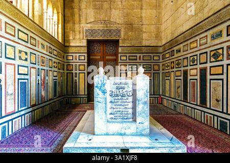 Tombe du roi Farouk Ier dans la mosquée Refaii, le Caire, Egypte Banque D'Images