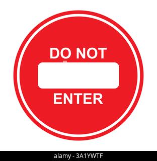 Clipart d'icône pas de panneaux d'entrée. Stop Ban panneau clip art collection dans la route rouge d'avertissement ne pas entrer dans l'illustration vectorielle de symbole. Illustration de Vecteur