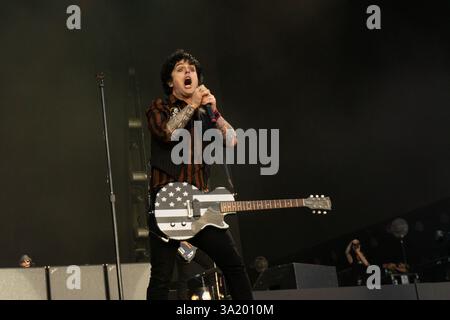 Londres, Royaume-Uni. 1er juillet 2017. Billie Joe Armstrong, leader de Green Day, sur scène au BST Festival à Hyde Park. Cristina Massei/Alamy Banque D'Images