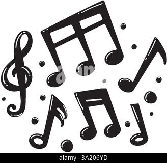 Art vectoriel de diverses notes de musique et symboles Illustration de Vecteur