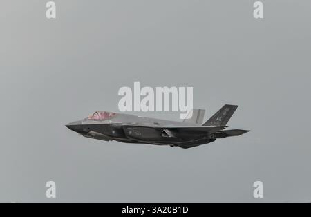 L'équipe de démonstration F-35 de l'US Air Force se produit au spectacle aérien du 88e anniversaire de la Royal Thai Air Force. Bangkok, Thaïlande Banque D'Images
