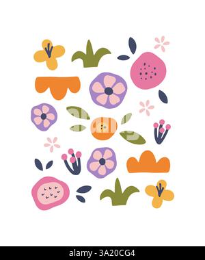 Affiche vectorielle funky dessinée à la main abstraite. Illustration de Vecteur