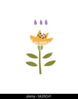 Fleur abstraite simple, art floral moderne Illustration de Vecteur