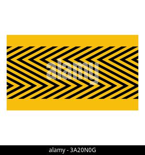 Ligne d'avertissement rectangulaire rayée noire et jaune, danger pour la sécurité Illustration de Vecteur
