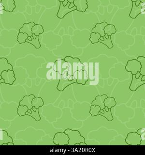 Motif brocoli vert, nourriture biologique saine, bio concept, végétalien, végétarien. Ambiance saine. Fond d'emballage d'emballage de papier peint. Illustration vectorielle Illustration de Vecteur
