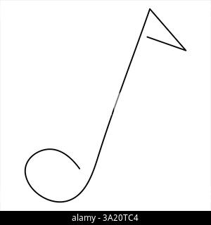 Icône musicale de dessin d'une ligne continue et symboles musicaux décrivent un design minimaliste vectoriel Illustration de Vecteur