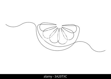 Vectoriel abstrait continu d'une seule ligne dessin d'art de fruit orange icône dans le croquis Illustration de Vecteur