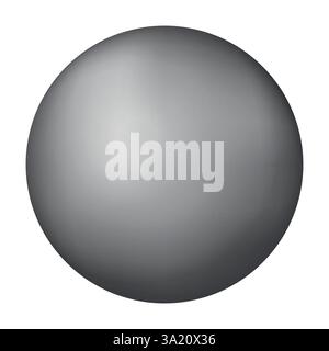 Boule de verre gris ou perle précieuse. Boule réaliste brillante, illustration vectorielle abstraite 3D mise en évidence sur un fond blanc. Grosse bulle en métal avec Illustration de Vecteur