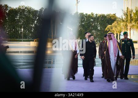 Djeddah, Arabie Saoudite. 10 mars 2025. Visite officielle de Volodymyr Zelenskyy, Président de l'Ukraine, au Royaume d'Arabie saoudite le 11 mars 2025 à Djeddah.* usage éditorial uniquement* Cap/PLF Bureau présidentiel de l'Ukraine via crédit : Capital Pictures/Alamy Live News crédit : Capital Pictures/Alamy Live News Banque D'Images
