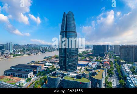 Environnement urbain de Sanjiangkou, Ningbo, province du Zhejiang, Chine Banque D'Images