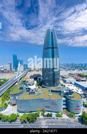 Environnement urbain de Sanjiangkou, Ningbo, province du Zhejiang, Chine Banque D'Images