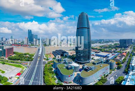 Environnement urbain de Sanjiangkou, Ningbo, province du Zhejiang, Chine Banque D'Images
