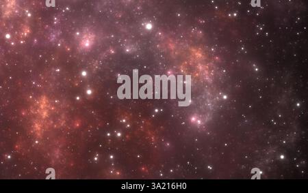 Fond de l'espace avec nébuleuse et étoiles Banque D'Images