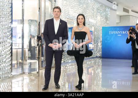 TAIPEI, CHINE - 11 MARS 2025 - L'actrice chinoise malaisienne Michelle Yeoh assiste à l'événement d'ouverture du magasin phare Taipei 101 de la marque de bijoux Banque D'Images
