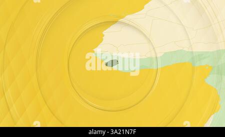 Carte abstraite de la Sierra Leone et des régions environnantes avec des motifs circulaires. Carte abstraite vibrante. Illustration de Vecteur