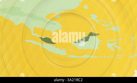 Carte abstraite de la Malaisie et des régions environnantes avec des motifs circulaires. Carte abstraite vibrante. Illustration de Vecteur