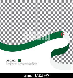 Vecteur de stock de ruban de drapeau national d'Algérie Illustration de Vecteur