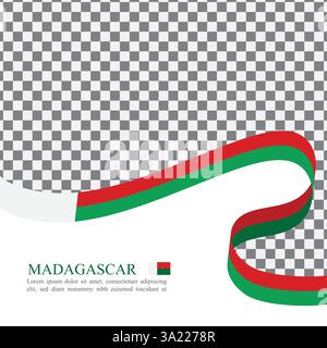 Vecteur de stock de ruban de drapeau national de Madagascar Illustration de Vecteur