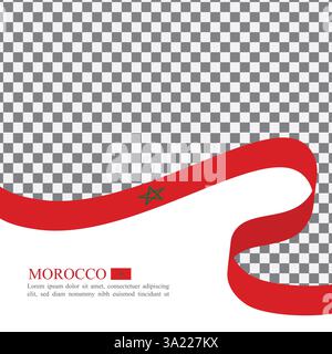 Vecteur de stock de ruban de drapeau national du Maroc Illustration de Vecteur