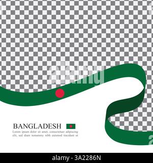 Vecteur de stock de ruban de drapeau national du Bangladesh Illustration de Vecteur