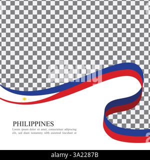 Vecteur de stock de ruban de drapeau national des Philippines Illustration de Vecteur