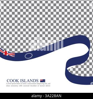 Vecteur de stock de ruban de drapeau national des îles Cook Illustration de Vecteur