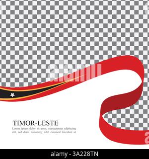 Vecteur de stock de ruban de drapeau national du Timor Leste Illustration de Vecteur