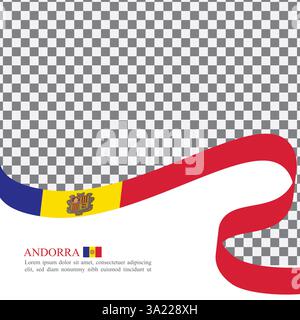 Vecteur de stock de ruban de drapeau national d'Andorre Illustration de Vecteur
