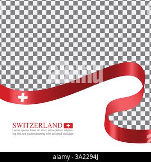 Vecteur de stock de ruban de drapeau national de Suisse Illustration de Vecteur