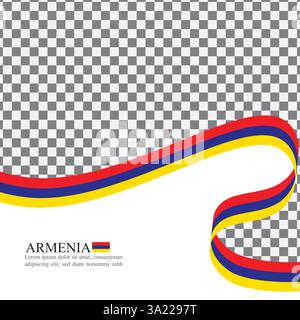 Vecteur de stock de ruban de drapeau national d'Arménie Illustration de Vecteur