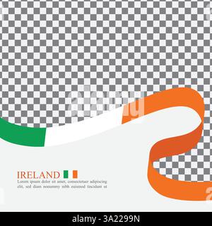 Vecteur de stock de ruban de drapeau national d'Irlande Illustration de Vecteur