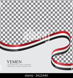 Vecteur de stock de ruban de drapeau national du Yémen Illustration de Vecteur