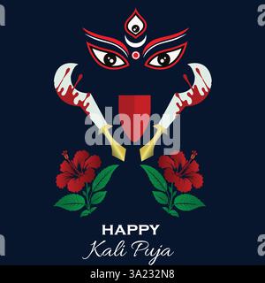 Divine féroce – Déesse Kali Puja Art Illustration de Vecteur