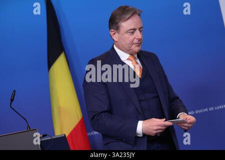 Senningen, Luxembourg. 11 mars 2025. Le premier ministre Bart de Wever photographié lors d’un sommet des pays du Benelux, le Luxembourg, les pays-Bas et la Belgique, à Senningen, au Luxembourg. Les trois chefs de gouvernement discuteront des grands enjeux de la politique européenne et internationale. BELGA PHOTO VIRGINIE LEFOUR crédit : Belga News Agency/Alamy Live News Banque D'Images