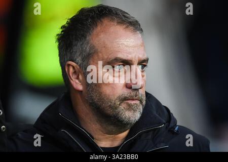 Barcelone, Espagne. 11 mars 2025. Hansi FLICK de Barcelone lors de la Ligue des Champions de l'UEFA, Round of 16, match de 2ème manche entre le FC Barcelone et SL Benfica le 11 mars 2025 à Estadi Olimpic Lluis Companys à Barcelone, Espagne - photo Matthieu Mirville (Sergio Ros)/DPPI crédit : DPPI Media/Alamy Live News Banque D'Images