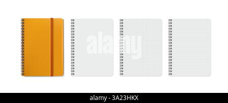 Placez le bloc-notes avec des pages vierges Illustration de Vecteur