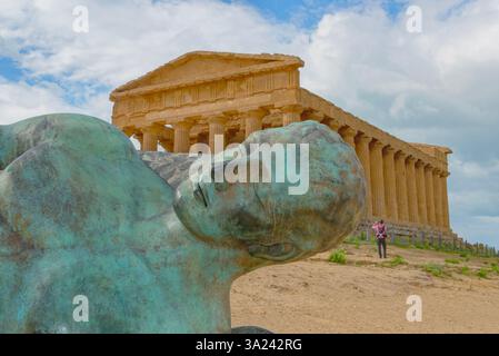 Temple de Concordia, Vallée des temples, Agrigente, Sicile, Italie Banque D'Images