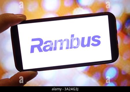Pologne. 11 mars 2025. Dans cette illustration photo, le logo de la société Rambus est affiché sur un écran de smartphone. (Crédit image : © Piotr SWAT/SOPA images via ZUMA Press Wire) USAGE ÉDITORIAL SEULEMENT! Non destiné à UN USAGE commercial ! Banque D'Images