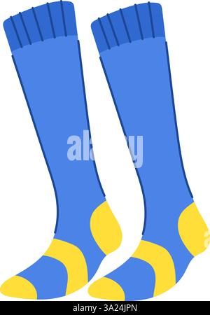 chaussettes tricotées illustration vectorielle de dessin animé de football Illustration de Vecteur