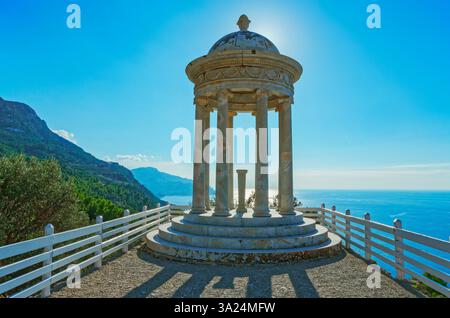 Gazebo à son Marroig Mansion, Majorque, Îles Baléares, Espagne Banque D'Images