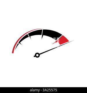 Conception de logo de compteur de vitesse sur fond blanc Illustration de Vecteur