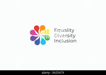 Égalité diversité inclusion logo enjeu Groupe des droits de la personne Communauté respect social et tolérance Illustration de Vecteur