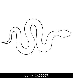 Dessin d'art continu d'une ligne d'illustration vectorielle d'art de contour de serpent venimeux Illustration de Vecteur