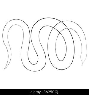 Dessin d'art continu d'une ligne d'illustration vectorielle d'art de contour de serpent venimeux Illustration de Vecteur