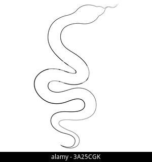 Dessin d'art continu d'une ligne d'illustration vectorielle d'art de contour de serpent venimeux Illustration de Vecteur