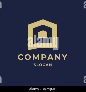 Simple et moderne House logo symbole Design d'icône. Illustration vectorielle minimaliste adaptée à l'image de marque de l'entreprise, agents immobiliers, entreprise de logement, int Illustration de Vecteur