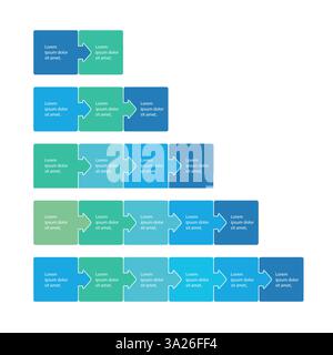 Infographies blocs de pas comme pièces de puzzle. Modèle de présentation infographique. Conception de processus métier. Illustration vectorielle plate Illustration de Vecteur