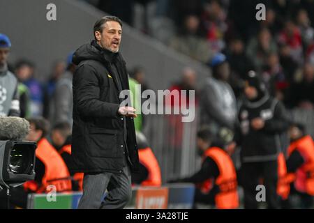 Lille, France. 12 mars 2025. Football : Ligue des Champions, OSC Lille - Borussia Dortmund, éliminatoires, 16e manche, stade Pierre-Mauroy. Nico Kovac, entraîneur de Dortmund, réagit sur la touche. Crédit : Federico Gambarini/dpa/Alamy Live News Banque D'Images