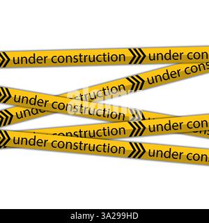 Jeu de bandes d'avertissement vectoriel. Panneau d'avertissement de danger jaune et noir. Transition rayée Résumé barrière stricte. Lignes diagonales rayées. Danger en construction ou sur la route. Illustration de Vecteur